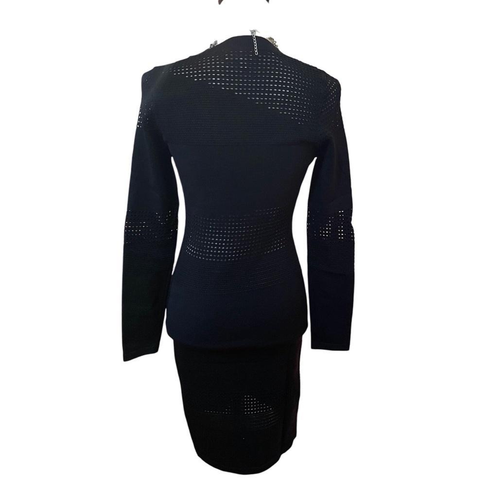 Black Sweater Cutout Sweater Dress - Picture 8 of 8